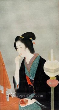 日本 Painting - フェイスパウダー 1928年 鏑木清方 日本人
